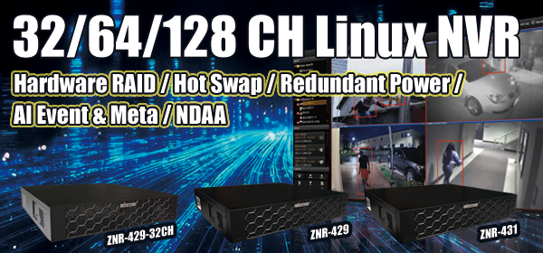 32/ 64/128 CH Linux NVR】RAID/ Hot Swap/ Redundant Power